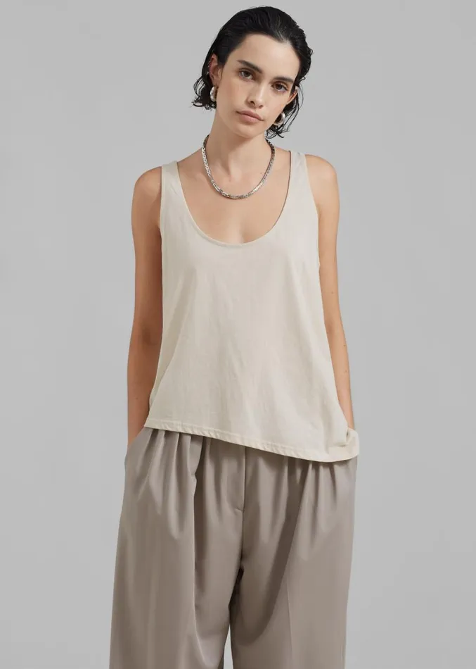 The Frankie Shop Penelope Tank Top 8211 Beige Women Tops