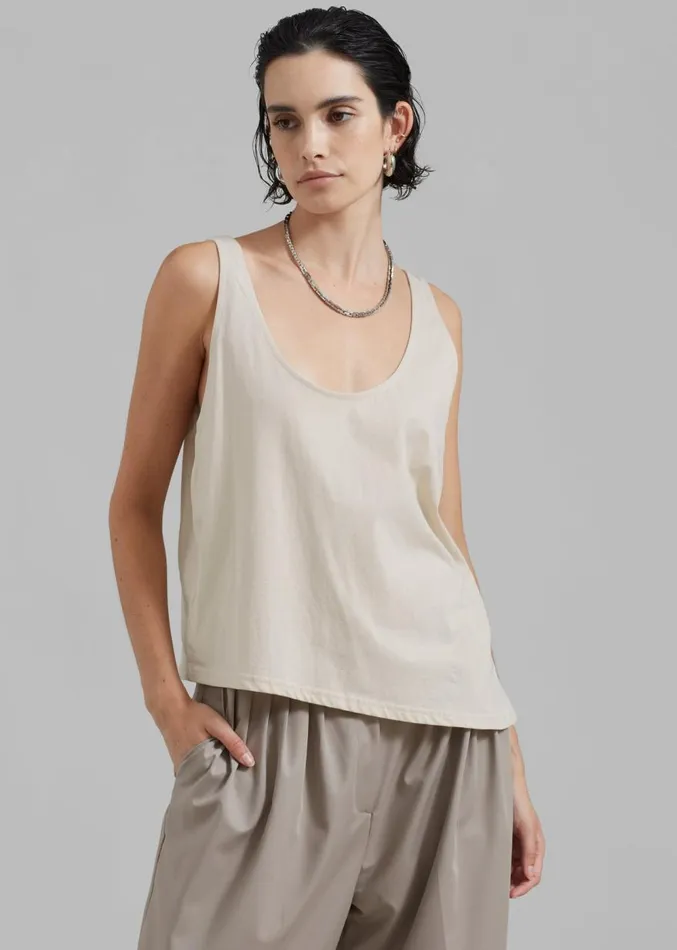 The Frankie Shop Penelope Tank Top 8211 Beige Women Tops