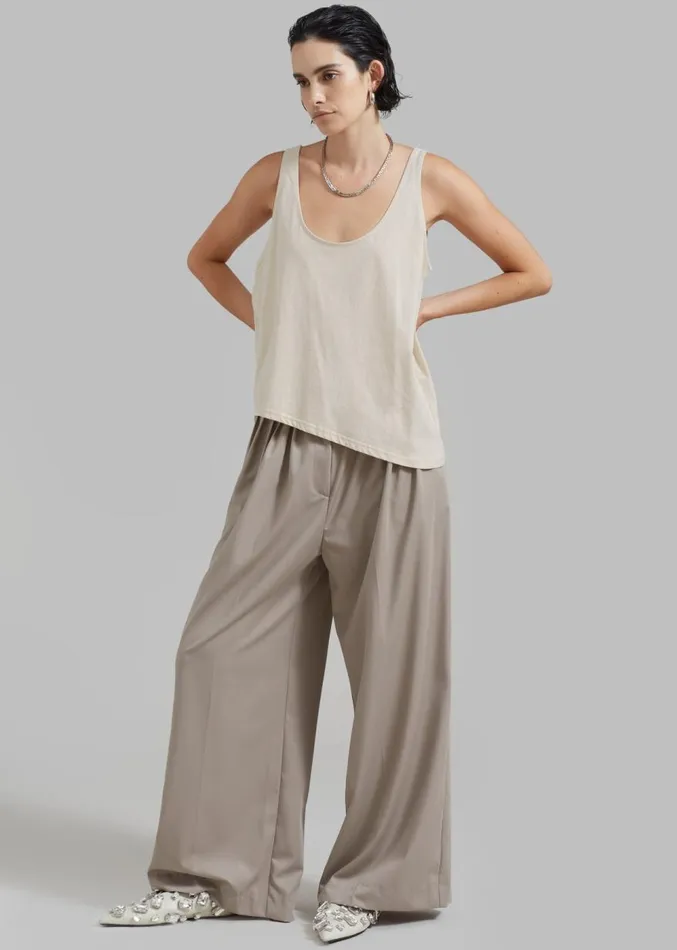 The Frankie Shop Penelope Tank Top 8211 Beige Women Tops