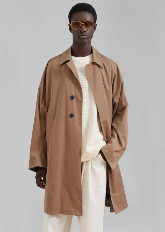 The Frankie Shop Peter Trench Coat 8211 Beige Men Outerwear