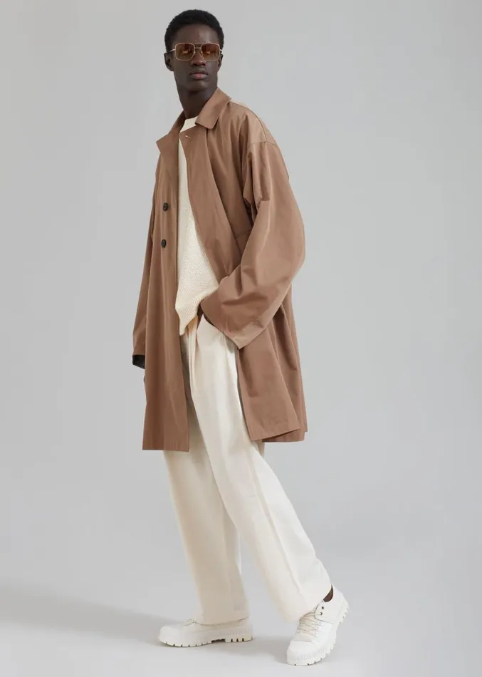 The Frankie Shop Peter Trench Coat 8211 Beige Men Outerwear