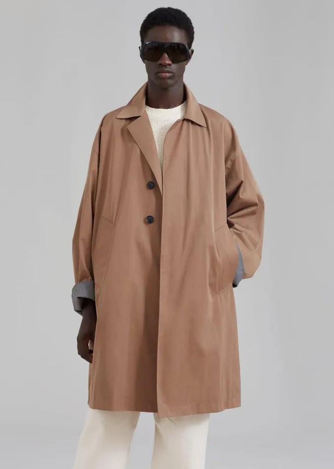 The Frankie Shop Peter Trench Coat 8211 Beige Men Outerwear