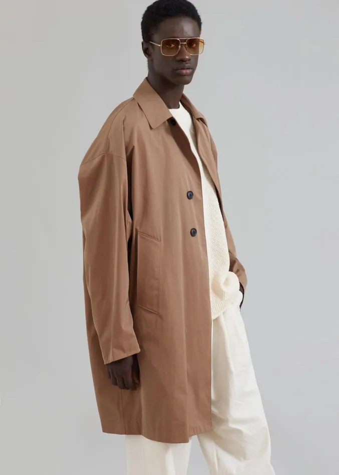 The Frankie Shop Peter Trench Coat 8211 Beige Men Outerwear