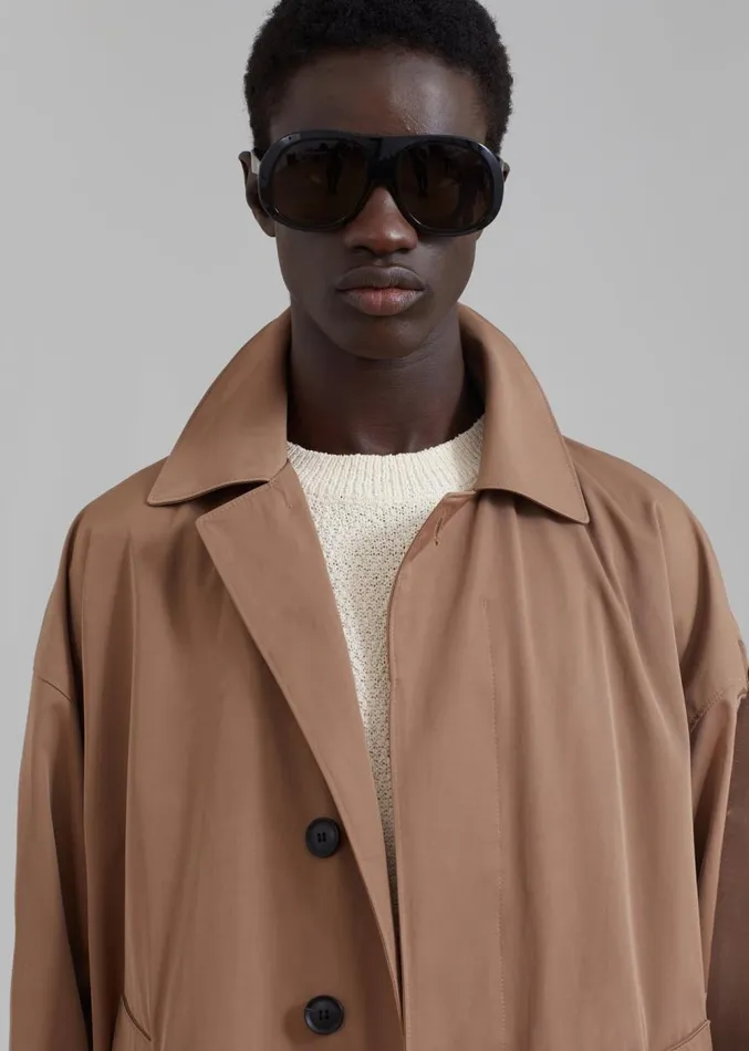The Frankie Shop Peter Trench Coat 8211 Beige Men Outerwear