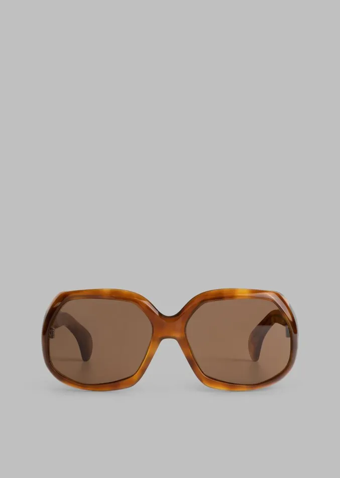 The Frankie Shop Port Tanger Yamina Sunglasses 8211 Oliban Acetate Tobacco Lens Women Accessories