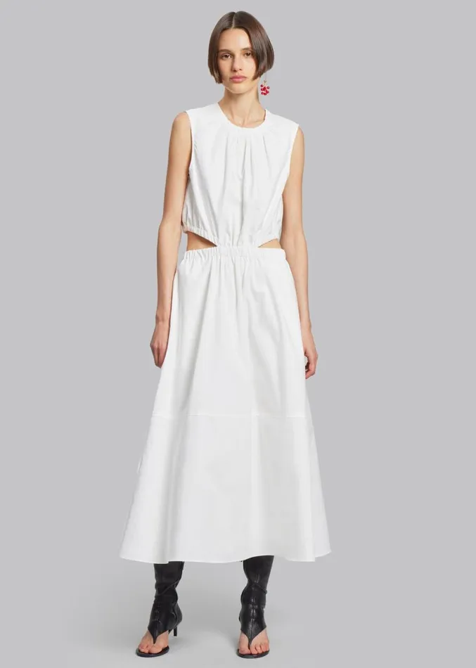 The Frankie Shop Proenza Schouler White Label Poplin Cutout Midi Dress 8211 Off White Women Clothing