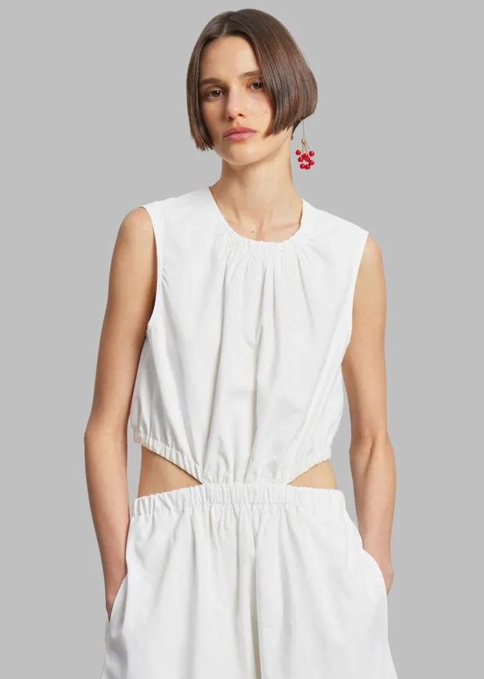 The Frankie Shop Proenza Schouler White Label Poplin Cutout Midi Dress 8211 Off White Women Clothing