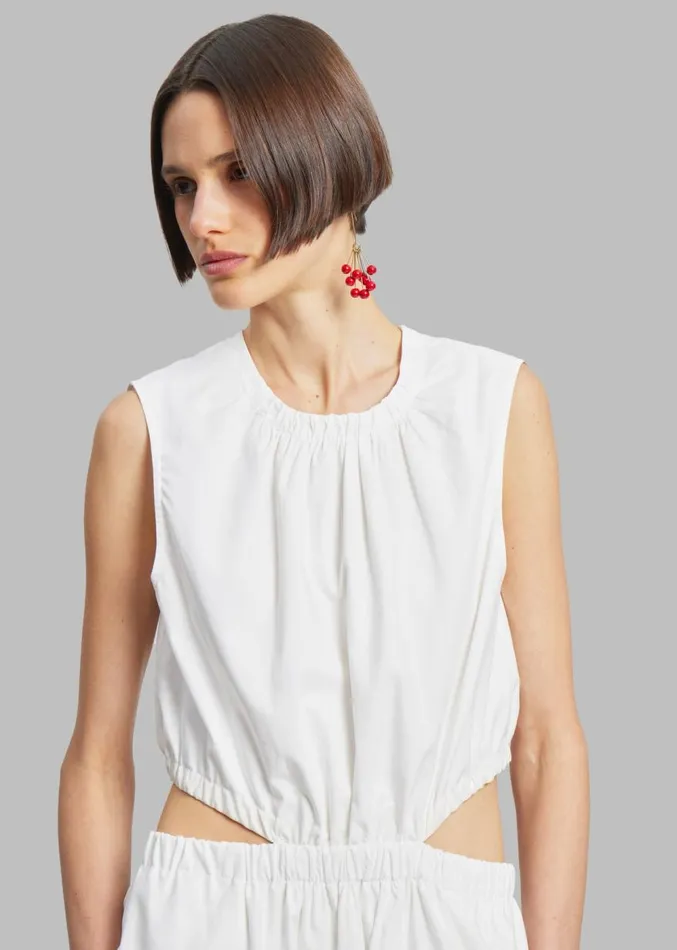 The Frankie Shop Proenza Schouler White Label Poplin Cutout Midi Dress 8211 Off White Women Clothing