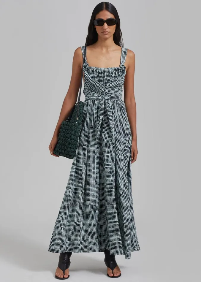 The Frankie Shop Proenza Schouler White Label Viscose Flou Wrap Dress 8211 BlackPaper Mint Women Dresses