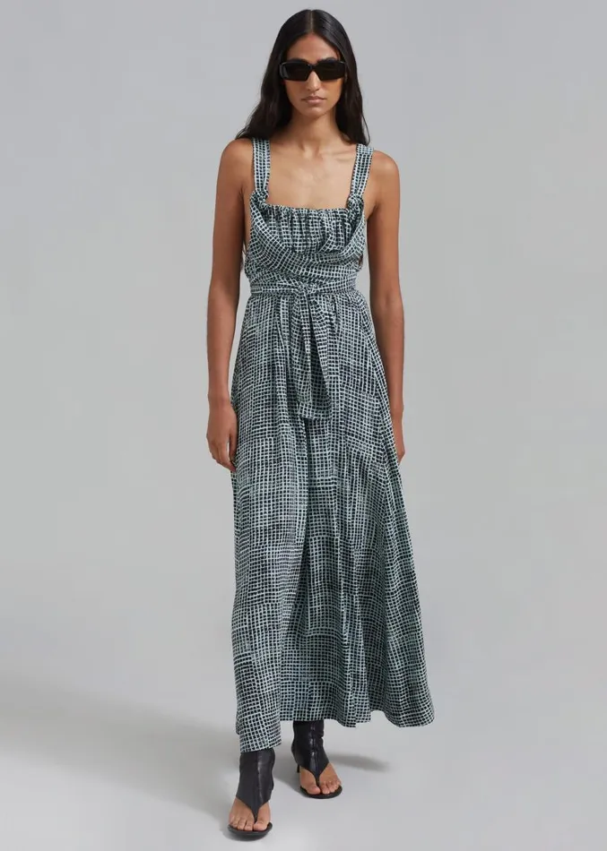 The Frankie Shop Proenza Schouler White Label Viscose Flou Wrap Dress 8211 BlackPaper Mint Women Dresses