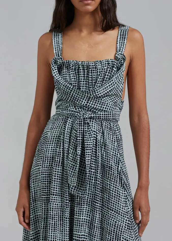The Frankie Shop Proenza Schouler White Label Viscose Flou Wrap Dress 8211 BlackPaper Mint Women Dresses