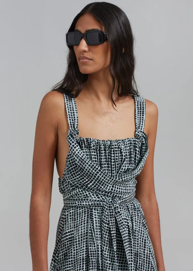 The Frankie Shop Proenza Schouler White Label Viscose Flou Wrap Dress 8211 BlackPaper Mint Women Dresses