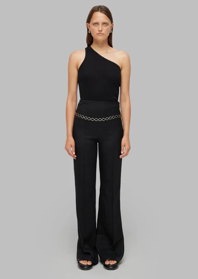 The Frankie Shop Rhe Asymmetric Rib Top 8211 Noir Women Clothing