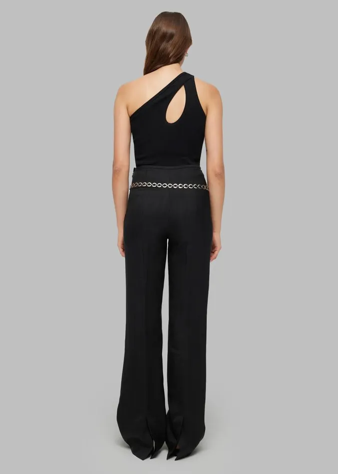 The Frankie Shop Rhe Asymmetric Rib Top 8211 Noir Women Clothing