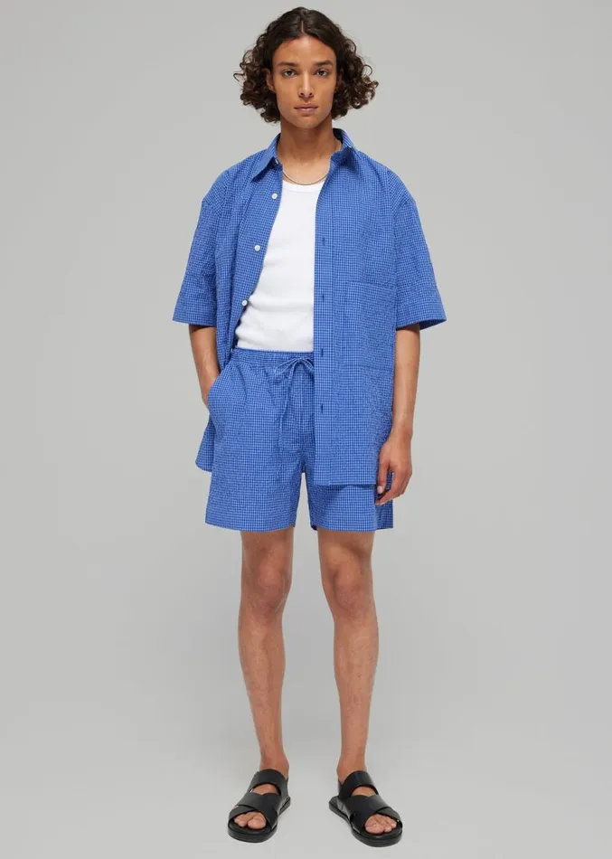 The Frankie Shop Rhe Checkered Shorts 8211 Ultramarine White Check Men Clothing The Frankie Shop Rhe Checkered Shorts 8211 Ultramarine White Check Men Clothing