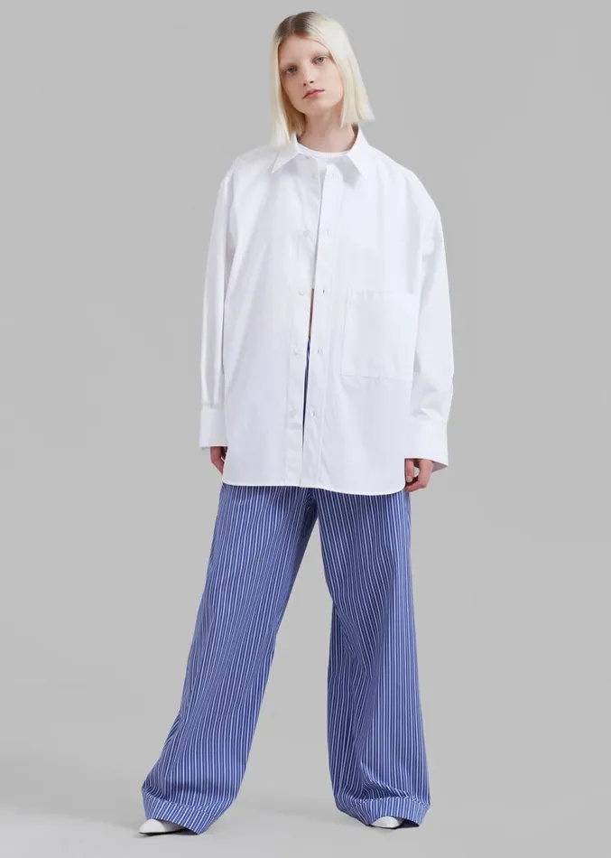 The Frankie Shop Rhe Unisex Classic Shirt 8211 White WomenMen Clothing