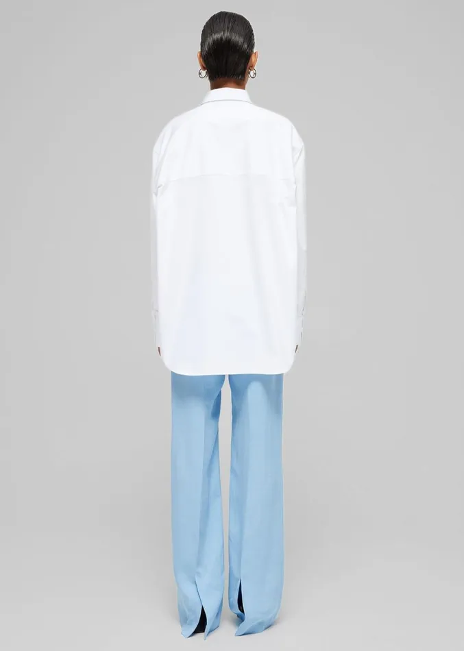 The Frankie Shop Rhe Unisex Classic Shirt 8211 White WomenMen Clothing