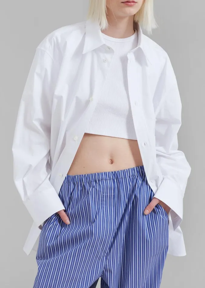 The Frankie Shop Rhe Unisex Classic Shirt 8211 White WomenMen Clothing