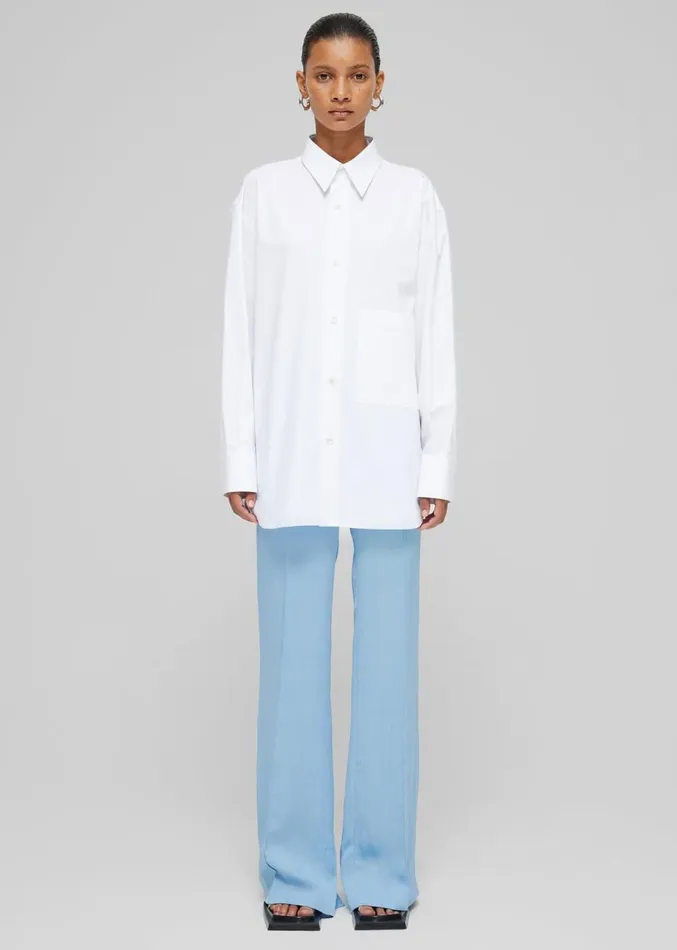 The Frankie Shop Rhe Unisex Classic Shirt 8211 White WomenMen Clothing
