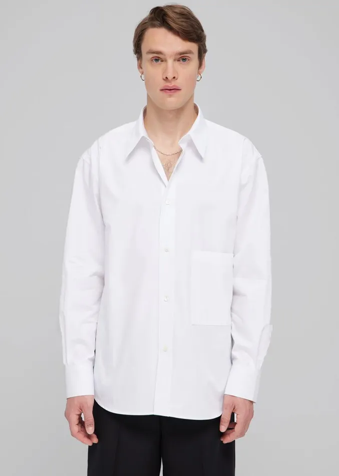 The Frankie Shop Rhe Unisex Classic Shirt 8211 White WomenMen Clothing