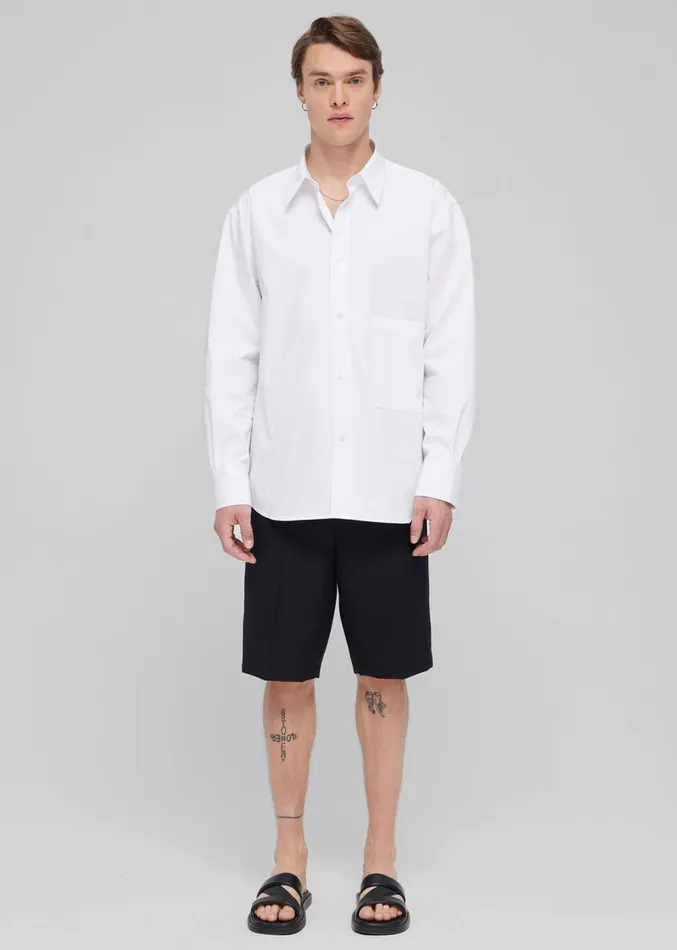 The Frankie Shop Rhe Unisex Classic Shirt 8211 White WomenMen Clothing