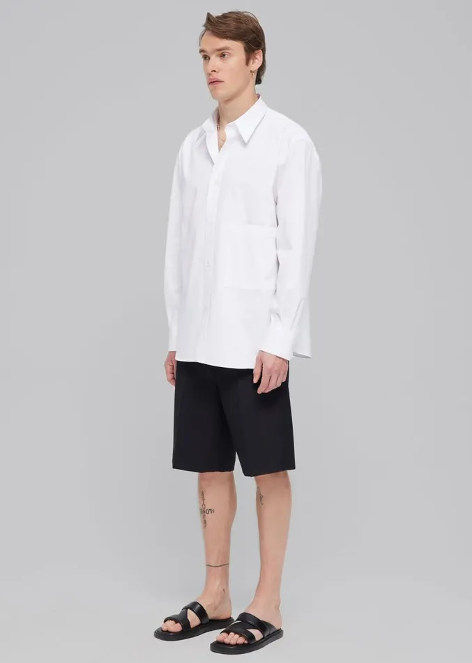 The Frankie Shop Rhe Unisex Classic Shirt 8211 White WomenMen Clothing
