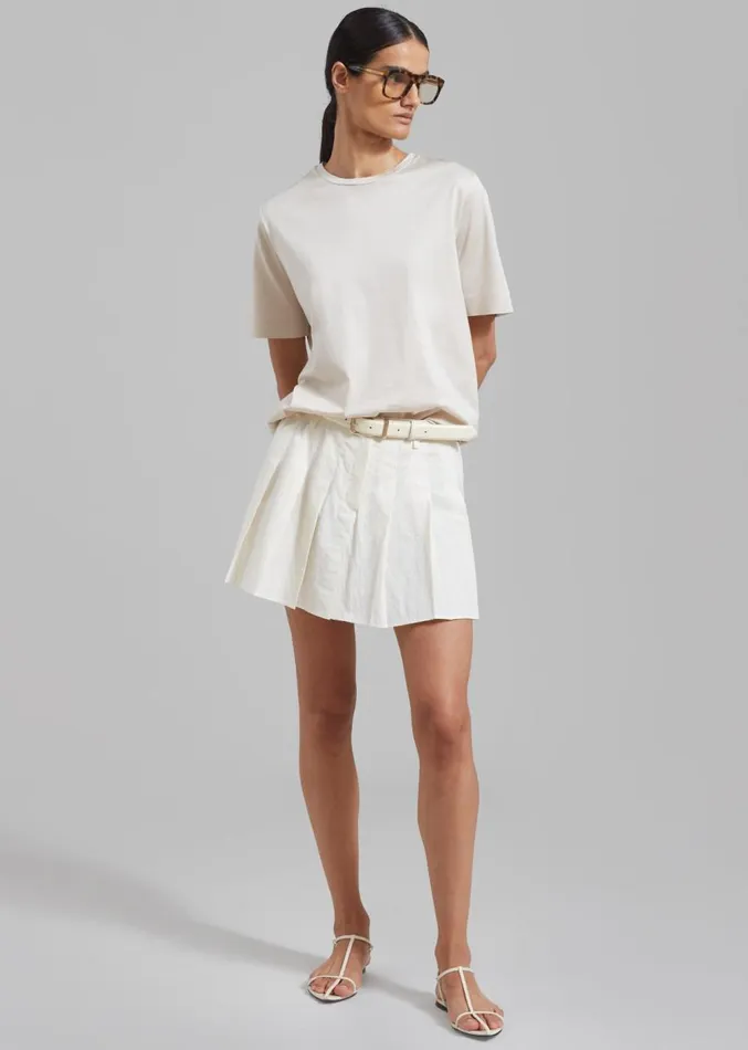 The Frankie Shop Rachael Pleated Mini Skirt 8211 White Women Clothing