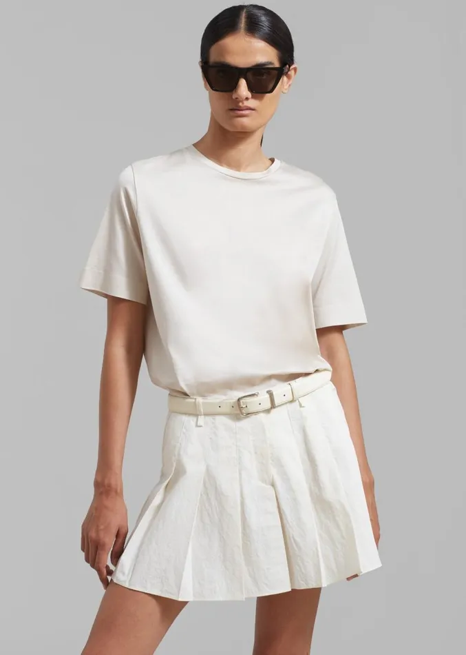 The Frankie Shop Rachael Pleated Mini Skirt 8211 White Women Clothing