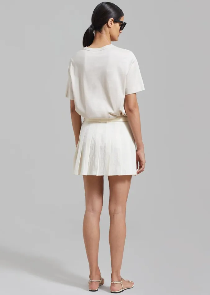The Frankie Shop Rachael Pleated Mini Skirt 8211 White Women Clothing
