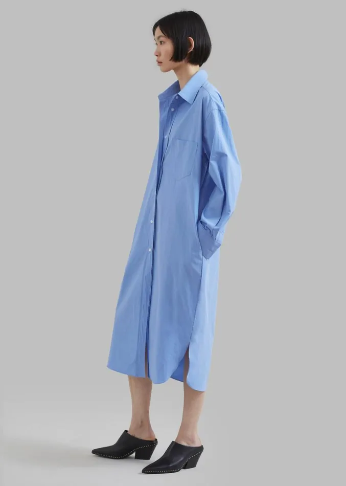 The Frankie Shop Raven Pocket Shirt Dress 8211 Sky Women Dresses