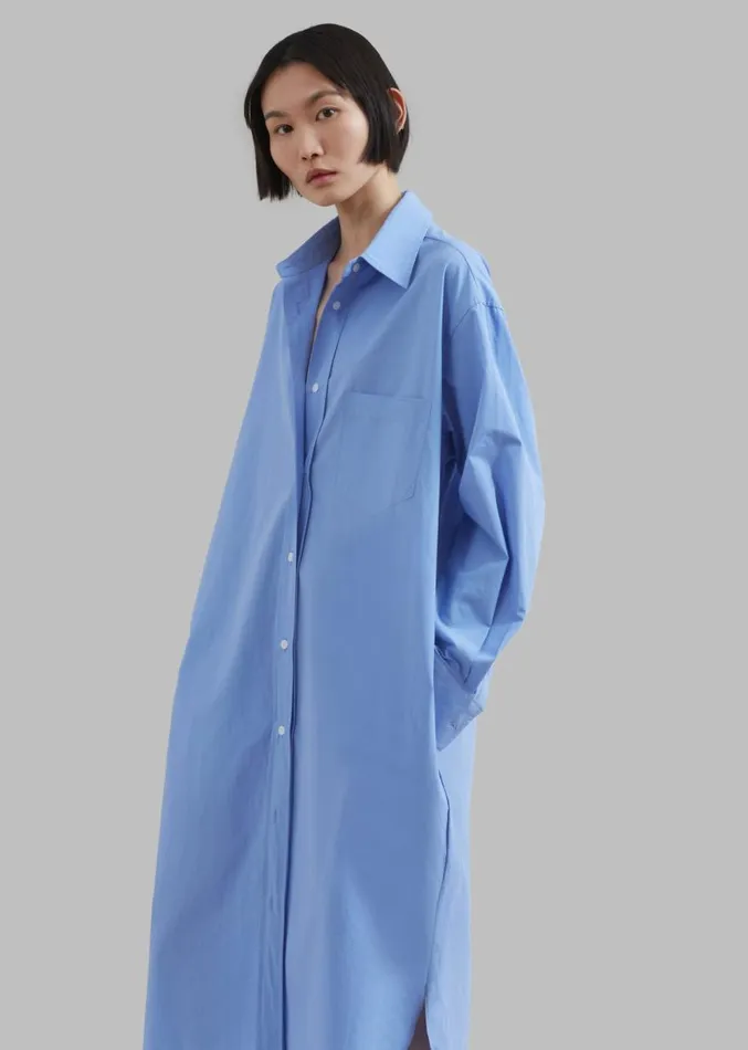 The Frankie Shop Raven Pocket Shirt Dress 8211 Sky Women Dresses