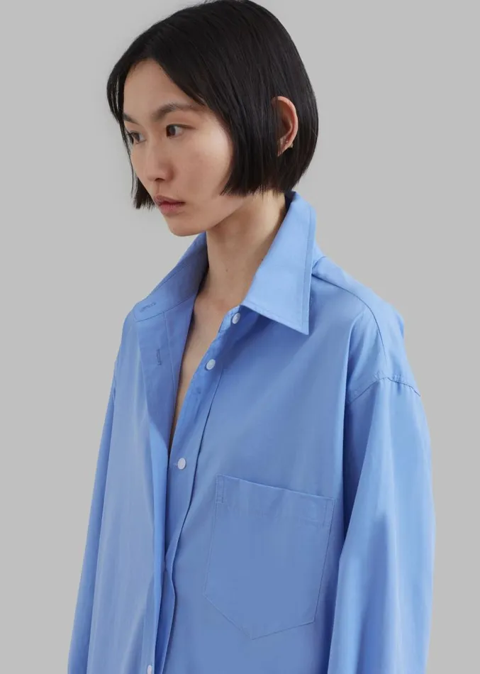 The Frankie Shop Raven Pocket Shirt Dress 8211 Sky Women Dresses