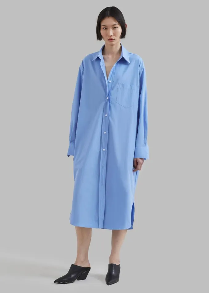 The Frankie Shop Raven Pocket Shirt Dress 8211 Sky Women Dresses