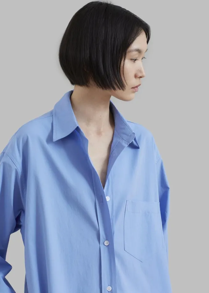 The Frankie Shop Raven Pocket Shirt Dress 8211 Sky Women Dresses