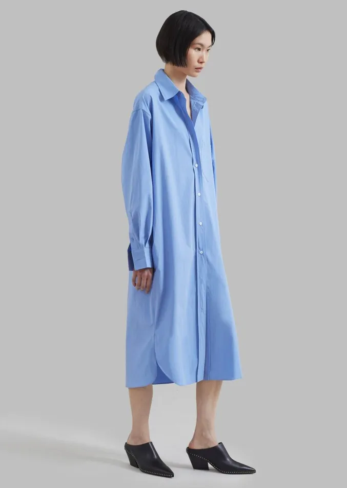 The Frankie Shop Raven Pocket Shirt Dress 8211 Sky Women Dresses