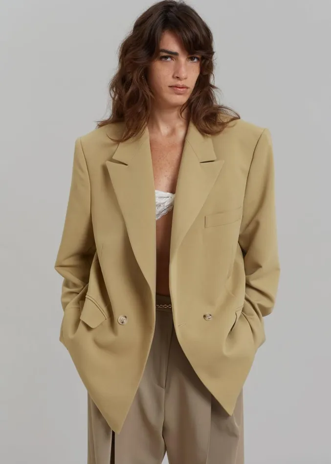 The Frankie Shop Rosali Blazer 8211 Khaki Women Clothing