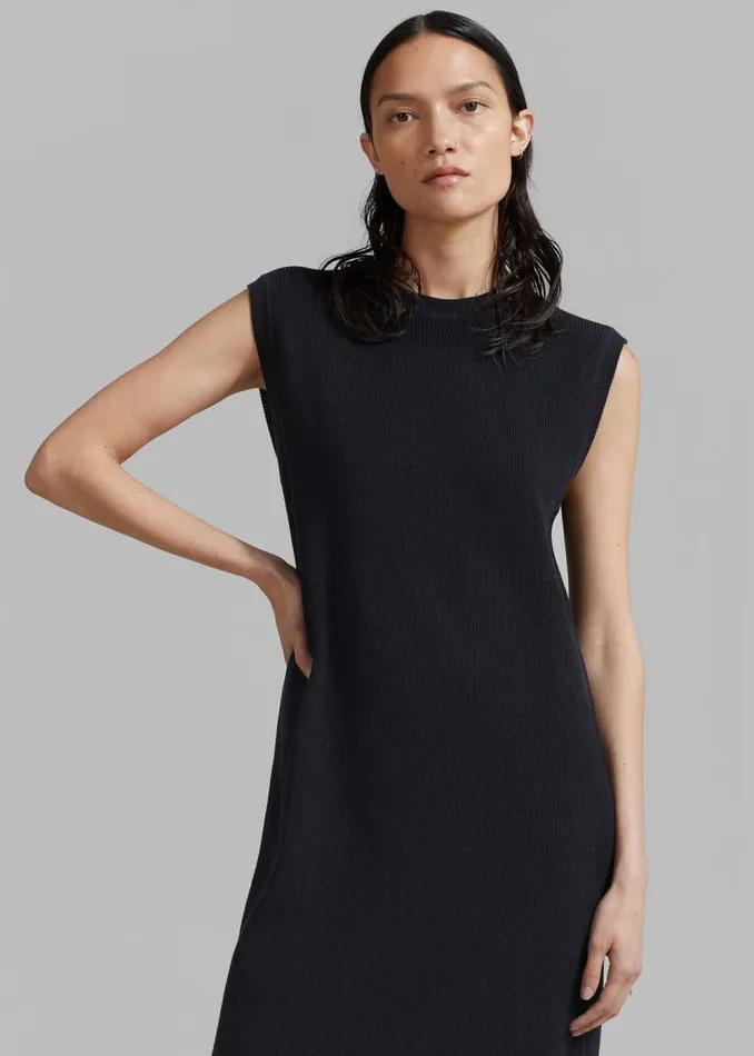 The Frankie Shop Rosie Knit Dress 8211 Black Women Dresses