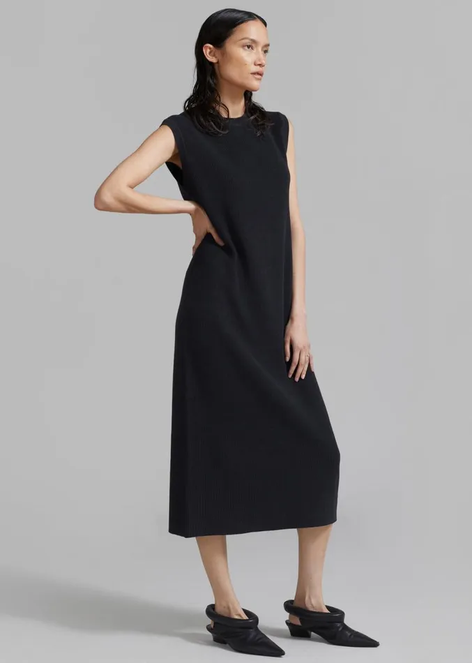 The Frankie Shop Rosie Knit Dress 8211 Black Women Dresses