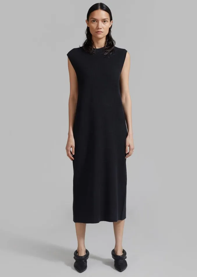 The Frankie Shop Rosie Knit Dress 8211 Black Women Dresses