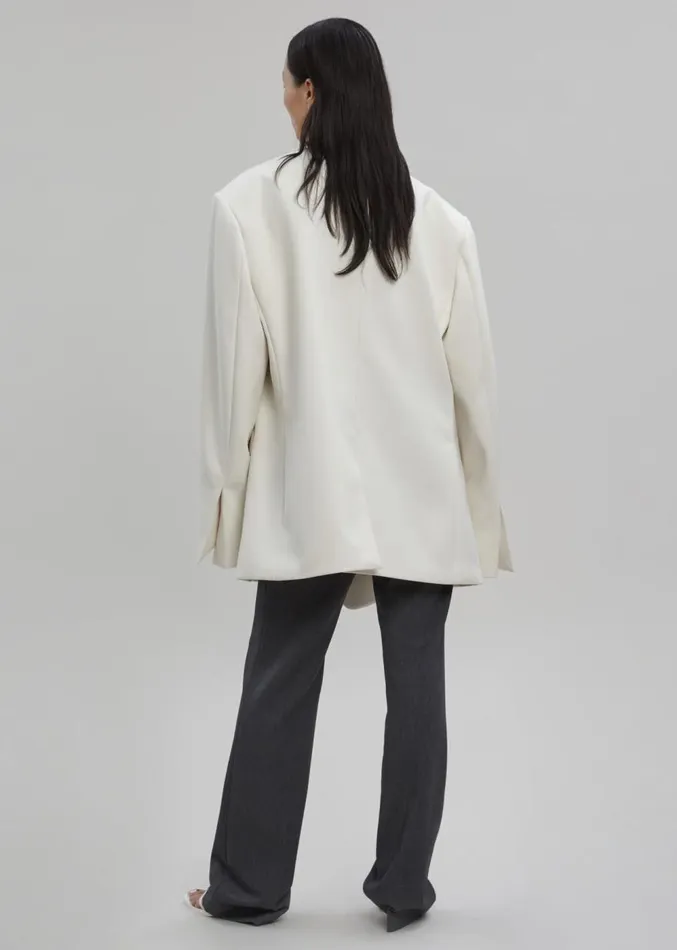 The Frankie Shop Sadie Oversized Double Breasted Blazer 8211 Cream Women Clothing