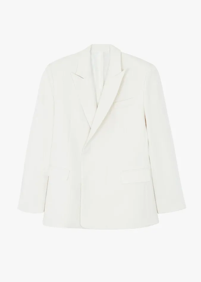 The Frankie Shop Sadie Oversized Double Breasted Blazer 8211 Cream Women Clothing