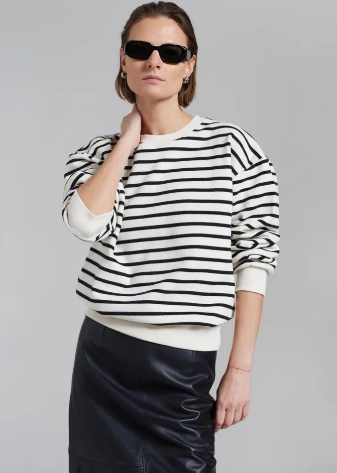 The Frankie Shop Saint Stripe Sweater 8211 BlackWhite Stripe Women Clothing
