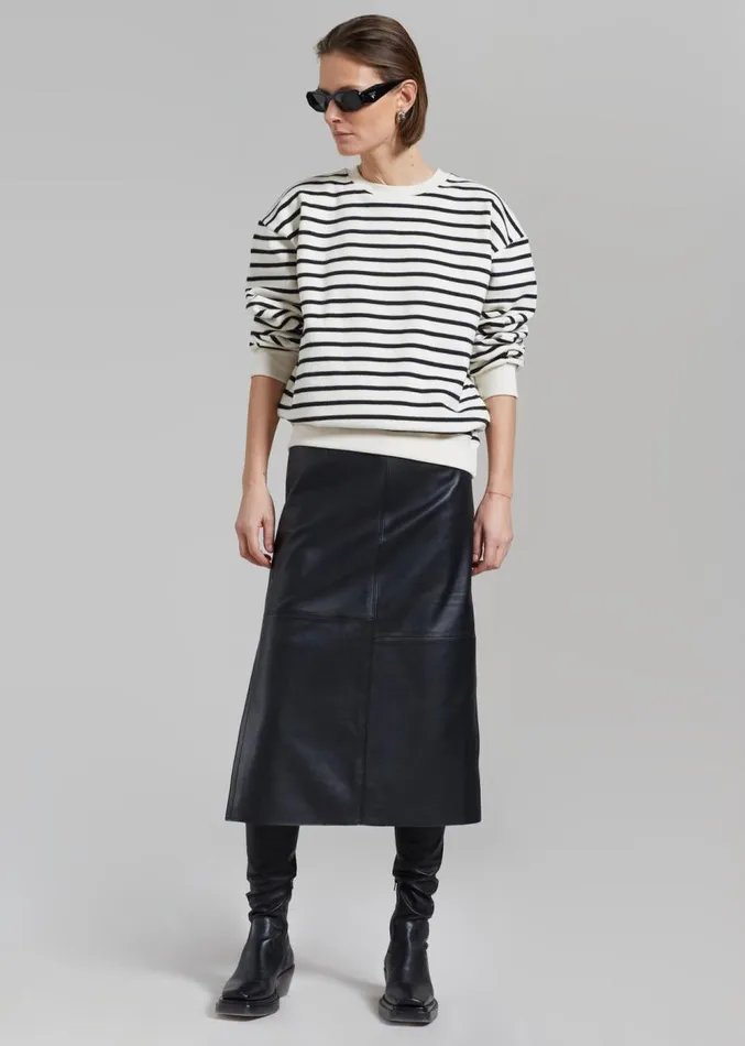 The Frankie Shop Saint Stripe Sweater 8211 BlackWhite Stripe Women Clothing