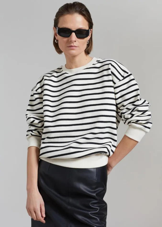 The Frankie Shop Saint Stripe Sweater 8211 BlackWhite Stripe Women Clothing