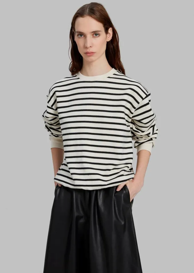 The Frankie Shop Saint Stripe Sweater 8211 BlackWhite Stripe Women Clothing
