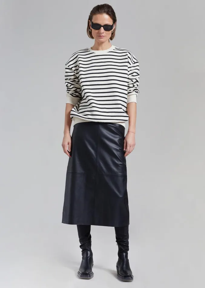 The Frankie Shop Saint Stripe Sweater 8211 BlackWhite Stripe Women Clothing