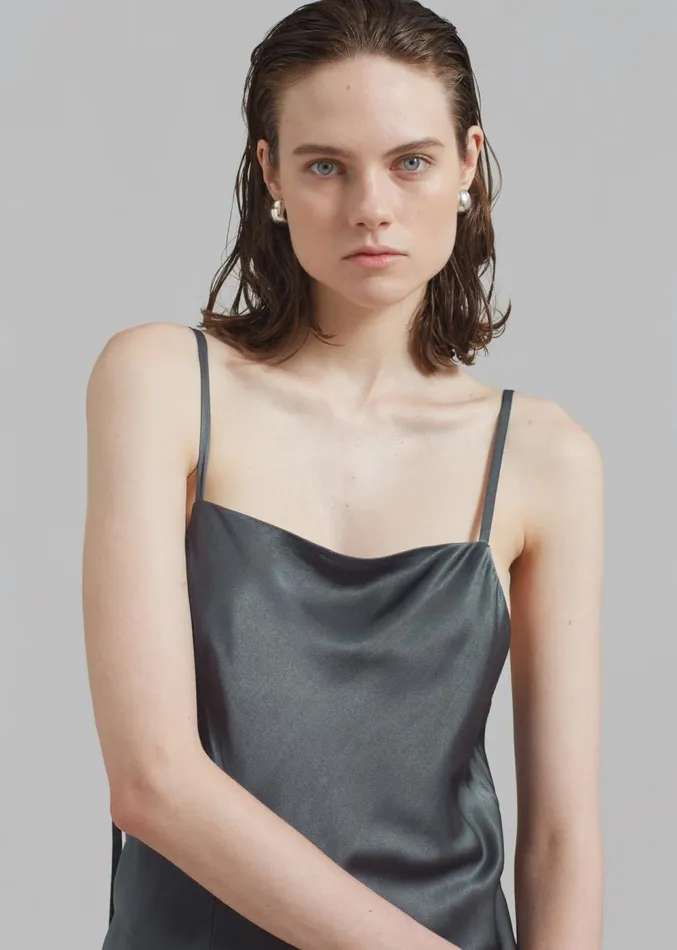 The Frankie Shop Samse Samse Viktoria Bias Strap Dress 8211 Iron Gate Women Dresses The Frankie Shop Samse Samse Viktoria Bias Strap Dress 8211 Iron Gate Women Dresses