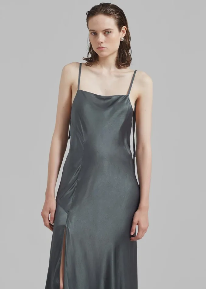 The Frankie Shop Samse Samse Viktoria Bias Strap Dress 8211 Iron Gate Women Dresses
