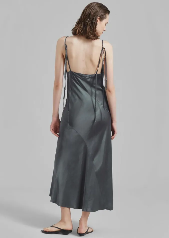 The Frankie Shop Samse Samse Viktoria Bias Strap Dress 8211 Iron Gate Women Dresses