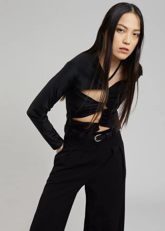The Frankie Shop Sid Neigum Cutout Tension Blouse 8211 Black Women Tops